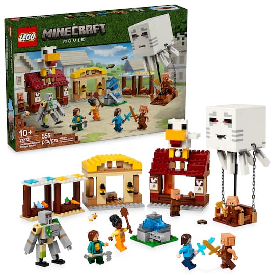 LEGO® Minecraft® The Ghast Balloon Village Attack, Gamer Gift Toy for Kids 21273